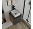 Тумба Bauedge Bau Dream Blackwood 35 с ящиком, графит, раковина BAU Mini 37x23, выпуск клик клак, хром SD4011 2