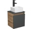 Тумба Bauedge Bau Dream Blackwood 35 с ящиком, графит, раковина BAU Mini 37x23, смеситель для раковины высокий Hotel Black, черный SD4014 1