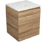 Тумба Bauedge Bau Dream Blackwood 50 с дверцей, раковина BAU Nimb 51x41 белая, смеситель Hotel Dream Black, нерж. сталь, черный SD3155 3