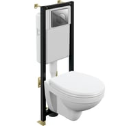 Комплект Cersanit DELFI lift+инсталляция BLACK+кнопка LEON пластик, хром, глянец SET-DEL/BLACK/TPL/Cg-w