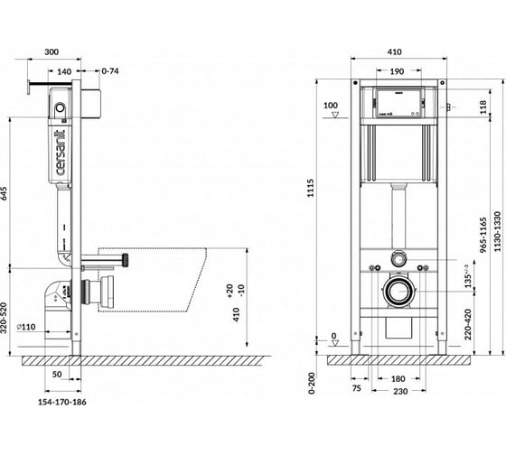 Комплект Cersanit CITY CO DPL EO slim+инсталляция AQUA SMART M40+кнопка PILOT стекло, белый 63485