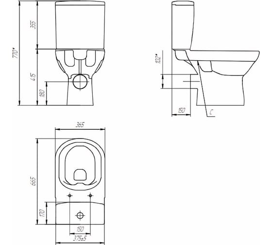 Унитаз-компакт Cersanit CITY NEW CLEAN ON lift, e-off Slim KO-CIT011-3/5-COn-S-DL-w S-KO-CIT011-3/5-COn-S-DL-w