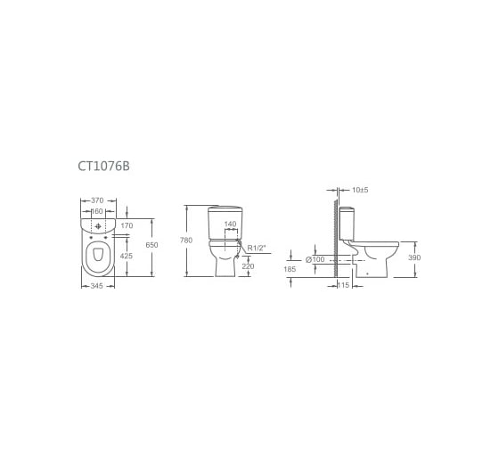 Унитаз-компакт Alcora Rio 3/6, с сиденьем дюропласт, микролифт CT1076B