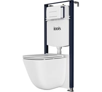 Комплект 3 в 1: подвесной унитаз, инсталляция и белая клавиша смыва IDDIS Basic BASTQ03i73