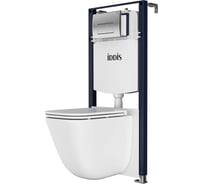 Комплект 3 в 1: подвесной унитаз, инсталляция и клавиша смыва хром IDDIS Basic BASTQ01i73