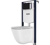 Комплект 3 в 1: подвесной унитаз, инсталляция и черная клавиша смыва IDDIS Basic BASTQ02i73