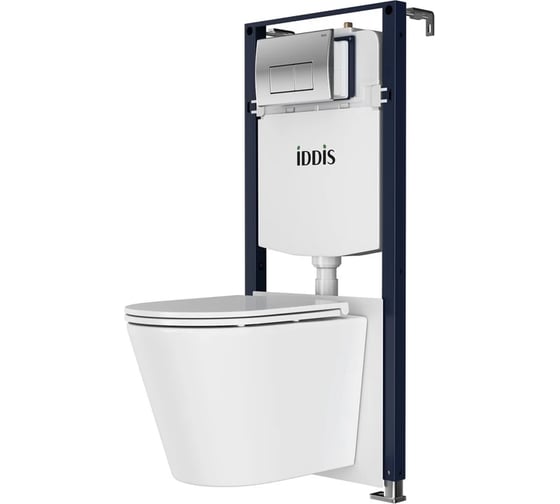 Комплект 3 в 1: подвесной унитаз, инсталляция и клавиша смыва хром IDDIS Calipso Q CAQPO1GCi73