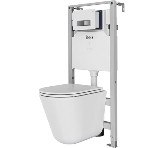 Комплект 3 в 1: подвесной унитаз, инсталляция и клавиша смыва IDDIS BASRNU2i73