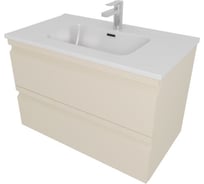 Комплект мебели AQUATEK AQ77080-LC Тумба 80см ВЕГА с раковиной AQ0480-00, 2 ящика, цвет капучино светлый 00000145038