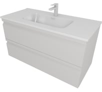 Комплект мебели AQUATEK AQ77100-LG Тумба 100см ВЕГА с раковиной AQ4100-00, 2 ящика, цвет серый туман 00000145031