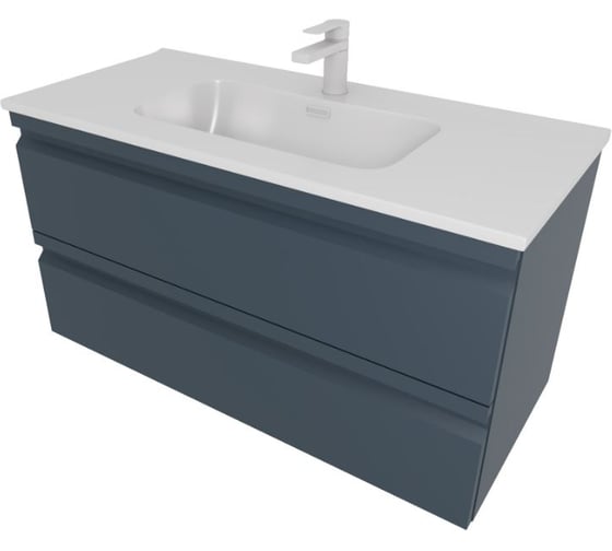 Комплект мебели AQUATEK AQ77100-MG Тумба 100см ВЕГА с раковиной AQ4100-00, 2 ящика, цвет серый мат 00000145030