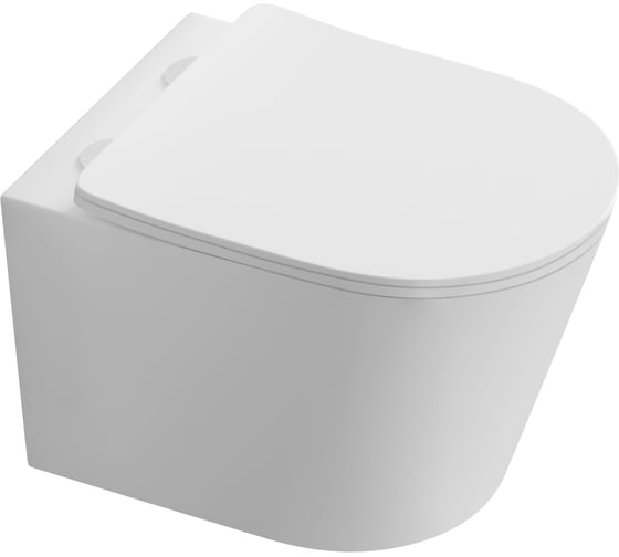 Унитаз подвесной AQUATEK AQ1580T-00 ТАУРУС TORNADO безободковый 520х360х320, тонкое сиденье с механизмом плавного закрывания, крепеж 00000143654