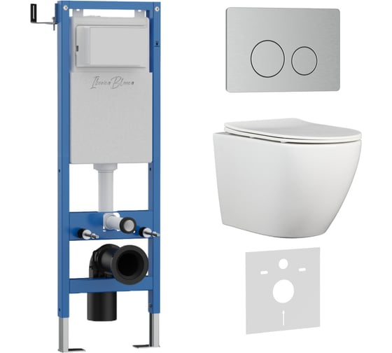 Комплект 3 в 1 IBERICA BLANCA инсталляция 40 см, унитаз TORNADO белый BILBAO ALTO (IB.BLA.234.1B1), клавиша смыва IB.001M.BLA.234.8132