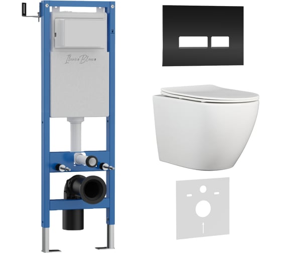 Комплект 3 в 1 IBERICA BLANCA инсталляция 40 см, унитаз TORNADO белый BILBAO ALTO (IB.BLA.234.1B1), клавиша смыва IB.001M.BLA.234.2211