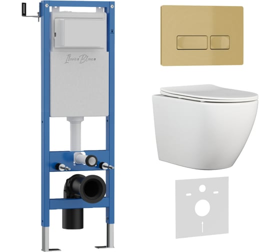 Комплект 3 в 1 IBERICA BLANCA инсталляция 40 см, унитаз TORNADO белый BILBAO ALTO (IB.BLA.234.1B1), клавиша смыва IB.001M.BLA.234.215