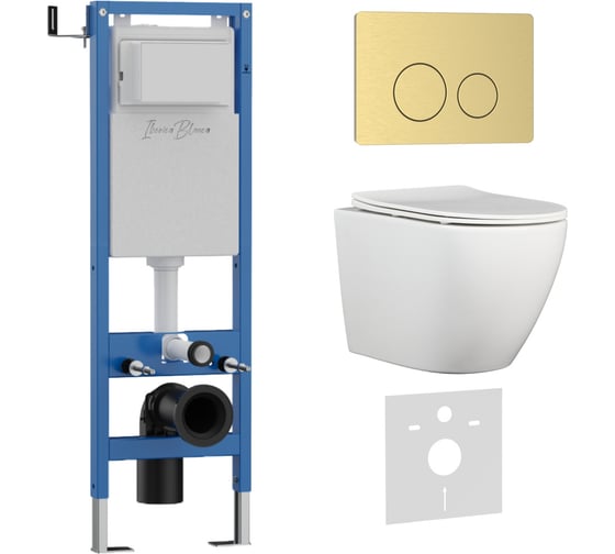 Комплект 3 в 1 IBERICA BLANCA инсталляция 40 см, унитаз TORNADO белый BILBAO ALTO (IB.BLA.234.1B1), клавиша смыва IB.001M.BLA.234.815