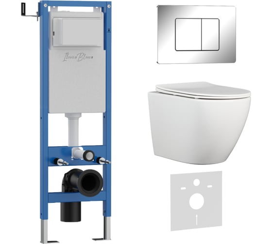 Комплект 3 в 1 IBERICA BLANCA инсталляция 40 см, унитаз TORNADO белый BILBAO ALTO (IB.BLA.234.1B1), клавиша смыва IB.001M.BLA.234.1131