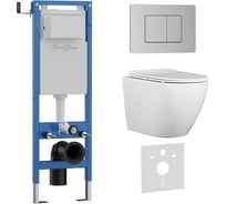 Комплект 3 в 1 IBERICA BLANCA инсталляция 40 см, унитаз TORNADO белый BILBAO ALTO (IB.BLA.234.1B1), клавиша смыва IB.001M.BLA.234.1132