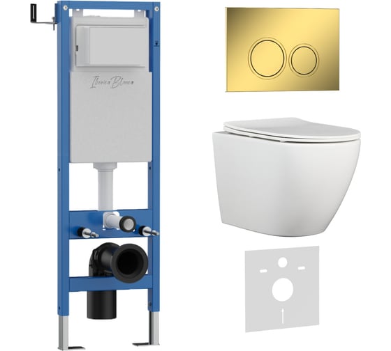 Комплект 3 в 1 IBERICA BLANCA инсталляция 40 см, унитаз TORNADO белый BILBAO ALTO (IB.BLA.234.1B1), клавиша смыва IB.001M.BLA.234.826