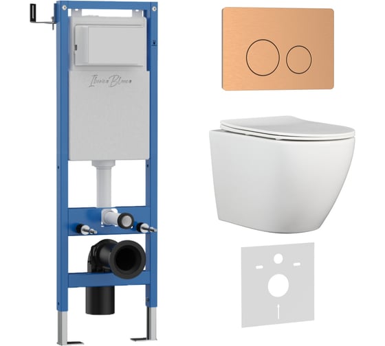 Комплект 3 в 1 IBERICA BLANCA инсталляция 40 см, унитаз TORNADO белый BILBAO ALTO (IB.BLA.234.1B1), клавиша смыва IB.001M.BLA.234.8172