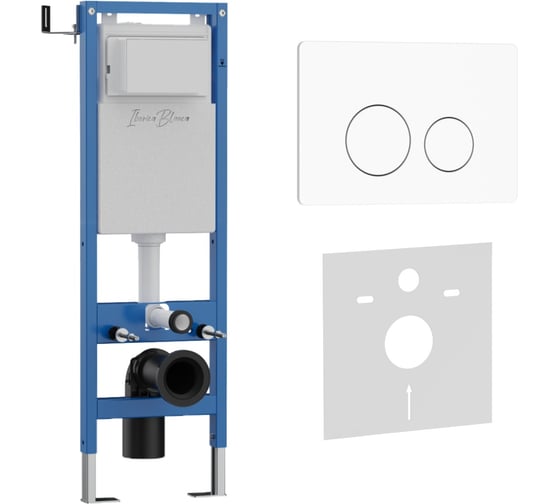 Комплект 2 в 1 IBERICA BLANCA инсталляция 40 см+клавиша смыва белый матовый, нержавеющая сталь INOX-O IB.B081.001.00 IB.001M.811