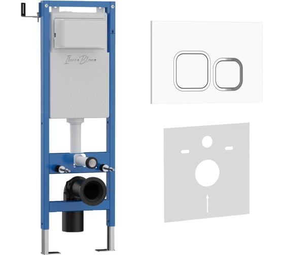 Комплект 2 в 1 IBERICA BLANCA инсталляция 40 см+клавиша смыва белый глянцевый, ABS пластик ESTI-Q (IB.B083.001.000) IB.001M.831