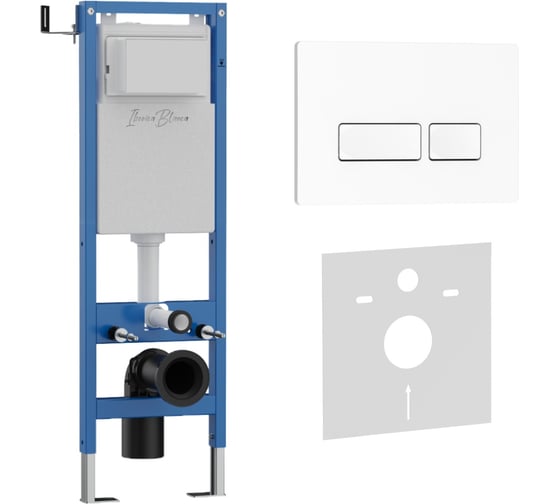 Комплект 2 в 1 IBERICA BLANCA инсталляция 40 см+клавиша смыва белый глянцевый, ABS пластик ESTI-R (IB.B021.001.000) IB.001M.211