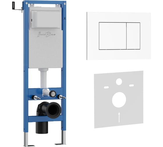 Комплект 2 в 1 IBERICA BLANCA инсталляция 40 см+клавиша смыва белый глянцевый, ABS пластик ESTI-S (IB.B085.001.000) IB.001M.855