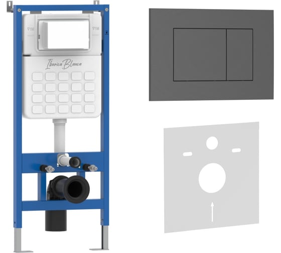 Комплект 2 в 1 IBERICA BLANCA инсталляция+клавиша смыва серый матовый, ABS пластик ESTI-S (IB.B085.008.000) IB001.856