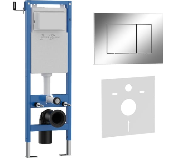 Комплект 2в1 IBERICA BLANCA инсталляция 40 см+клавиша смыва хром глянцевый, ABS пластик ESTI-S (IB.B085.003.002) IB.001M.852