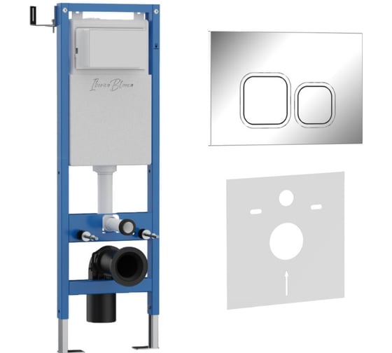 Комплект 2в1 IBERICA BLANCA инсталляция 40 см+клавиша смыва хром глянцевый, ABS пластик ESTI-Q (IB.B083.003.002) IB.001M.833
