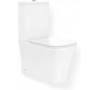 Унитаз напольный Teymi торнадо безободковый с быстросъемным сиденьем микролифт Lori Vortex T40503 ЦБ-00285254