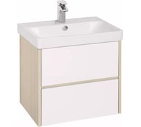 Тумба AQUATON Сканди 70 с раковиной Адриана 70, цвет Белый/дуб верона 1A2518V0SDB20