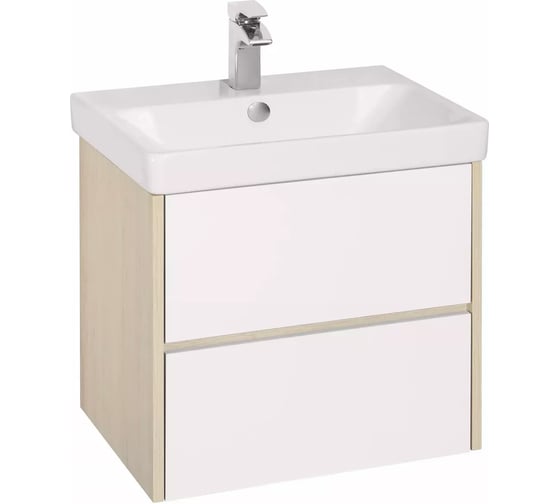 Тумба AQUATON Сканди 70 с раковиной Адриана 70, цвет Белый/дуб верона 1A2518V0SDB20