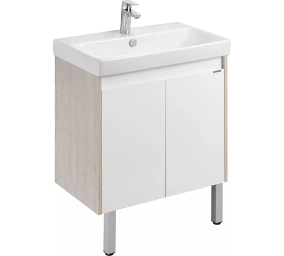 Тумба AQUATON Сканди Doors 70 с раковиной Адриана 70, цвет Белый/дуб верона 1A2789V0SDB20