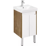 Тумба AQUATON Сканди Doors 45 с раковиной Адриана 45, цвет Белый/дуб рустикальный 1A2787V0SDZ90