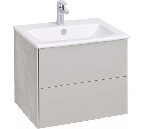 Тумба AQUATON Сохо 75 с раковиной Элина 75, цвет Слэйт/Галька серая 1A2581V1AJ9A0