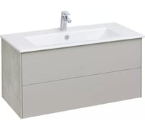 Тумба AQUATON Сохо 100 с раковиной Элина 100, цвет Слэйт/Галька серая 1A2582V1AJ9A0