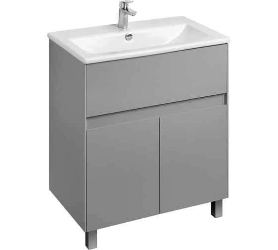 Тумба AQUATON Форест 75 с раковиной Элина 75, цвет Туманный серый 1A2783V0FR4D0