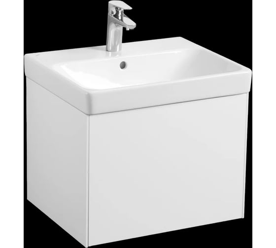 Тумба AQUATON Асти 55 с раковиной Адриана 55, цвет Белый 1A2631V0AX2B0