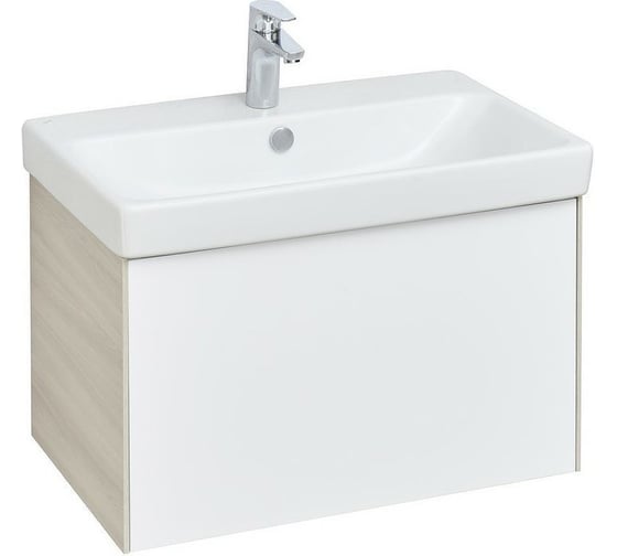 Тумба AQUATON Асти 70 с раковиной Адриана 70, цвет Белый/ясень шимо 1A2630V0AXD70