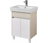 Тумба AQUATON Верди 60 с раковиной Нео 60, створки, цвет Белый/ясень фабрик 1A2077V0VDAV0