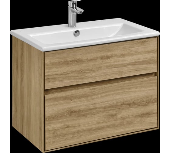 Тумба AQUATON Либерти 75 с раковиной Элина 75, цвет Дуб Эльвезия 1A2795V0LYC70