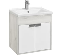 Тумба AQUATON Флай 60 с раковиной Миранда 60, цвет Белый/дуб крафт 1A2373V0FAX10