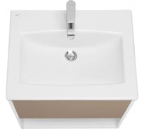 Тумба AQUATON Форм 60 белый глянец/Раковина Элина 60/Фасад капучино 1A2883V2A4010