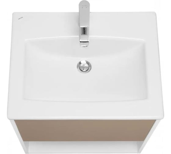 Тумба AQUATON Форм 60 белый глянец/Раковина Элина 60/Фасад капучино 1A2883V2A4010