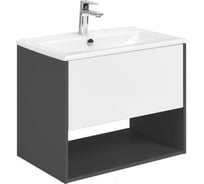 Тумба AQUATON Форм 75 антрацит/Раковина Элина 75/Фасад белый глянец 1A2884V1A4820