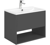 Тумба AQUATON Форм 75 антрацит/Раковина Элина 75/Фасад антрацит 1A2884V3A4820