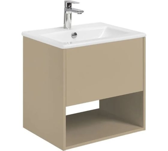 Тумба AQUATON Форм 60 капучино/Раковина Элина 60/Фасад капучино 1A2883V2A44A0