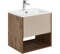 Тумба AQUATON Форм 60 дуб веллингтон/Раковина Элина 60/Фасад капучино 1A2883V2A4DW0